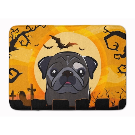 Carolines Treasures Halloween Black Pug Machine Washable Memory Foam Mat BB1821RUG